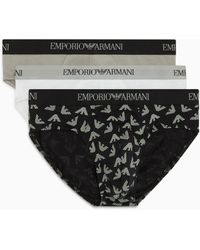 Emporio Armani - Pure Cotton 3-Pack Brief - Lyst