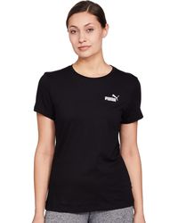 PUMA - Small Logo T-shirt Crew Neck Short Sleeve Comfortable Top Black Xl - Lyst