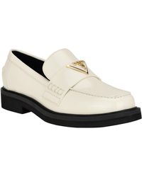 Guess - Shatha Logo Hardware Slip-on Almond Toe Loafers - Lyst