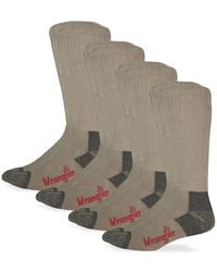 Wrangler Mens Non-binding Boot Work Cotton Cushion Smooth Toe Socks - Multicolor