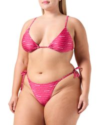 Emporio Armani - Logomania Triangle and String Brazilian Bikini Set - Lyst