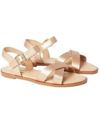 Dorothy Perkins - Wide Fit Florence Faux Leather Cross Strap Flat Sandals - Lyst