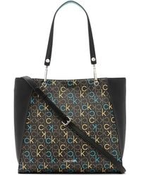 Calvin Klein Reyna Convertible Tote in Black/Gold (Black) - Save 41% | Lyst