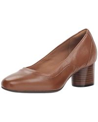 Clarks Un Cosmo Step s Pumps Dark Tan Leather 8 W - Marrone