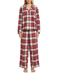 Esprit - Pyjama-Set aus kariertem Flanell,Red 3,XL - Lyst