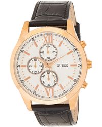Guess - Chronograph Quarz Uhr mit Leder Armband W0876G2 - Lyst
