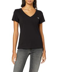 Calvin Klein - Jeans Ck Embroidery Stretch V-neck T Shirt - Lyst
