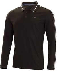 Calvin Klein - S Form Long Sleeve Polo Shirt S Black Med - Lyst