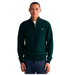 GANT - Superfine Lambswool Half Zip Pullover Sweater - Lyst