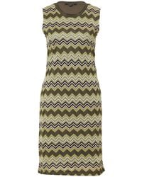 Comma, - Kurzes Strickkleid mit Zick-Zack-Muster kiwigrün 40 - Lyst
