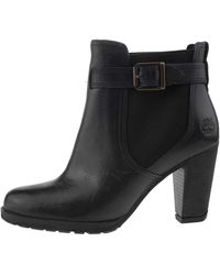 timberland black high heel boots