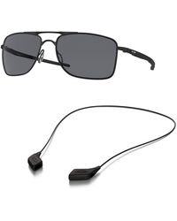 Oakley - Lot de lunettes de soleil : OO 4124 412401 Gauge 8 noir mat gris accessoire laisse noir brillant - Lyst