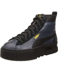 PUMA - Mayze Mid Gtx Lace-up Black Smooth Leather S Boots 381890_01 - Lyst