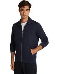 Tommy Hilfiger - Essential Terry Zt Stand Collar Mw0mw38084 Zip Through Sweatshirt - Lyst
