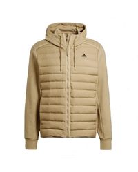 adidas - Giacca da uomo Varilite Hybrid con cappuccio Full Zip Giacca Beige Tone New GT9209 - Lyst