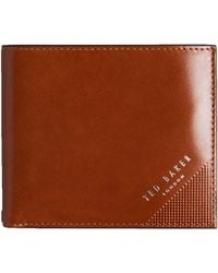 Ted Baker - London Prugs Embossed Corner Leather Bifold Coin Wallet Bi-fold - Lyst