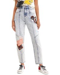 Desigual - Relaxed Jeans Featuring Disney's Mickey Mouse - Lyst