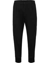 HUGO - Slim-fit Cargo Trousers In Structured Stretch Cotton - Lyst