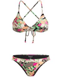 Roxy - Printed Beach Classics - Sportliches, zweiteiliges Bikini-Set für Frauen Schwarz - Lyst