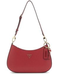 Guess - Sac à épaule Noelle II Top Zip Shoulder Bag Garnet rouge foncé - Lyst