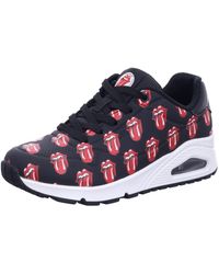 Skechers - Uno X The Rolling Stones Womens Fashion Trainers In Black Red - 4 Uk - Lyst