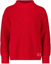 Betty Barclay - Strickpullover mit Strickdetails Rot,38 - Lyst