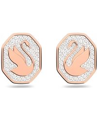 Swarovski - Signum ohrstecker, achteckform, schwan - Lyst