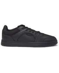 HUGO - S Hadrian Tenn Faux-leather Lace-up Trainers With Logo Details Size 6 Black - Lyst