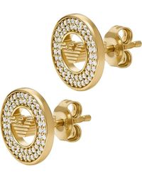 Emporio Armani - Goldfarbener Sterling Silber Ohrring - Lyst