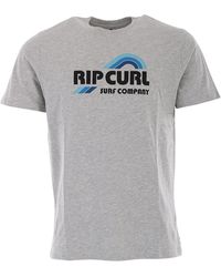 Rip Curl - Surf Revival Waving Tee T Shirt Top Grey Marle - Lyst