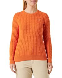 GANT - Stretch Cotton Cable C-Neck Pullover - Lyst