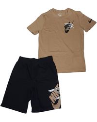 Nike - 3Brand Completo T-Shirt e Shorts da Ragazzi Icon Duo Marrone Taglia L - Lyst