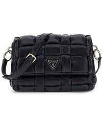 Guess - Schultertasche Marion Flap Shoulder Bag Black schwarz - Lyst