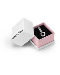 PANDORA - Moments Sterling Silver Pavé Cocktail Glass Dangle Charm - Lyst