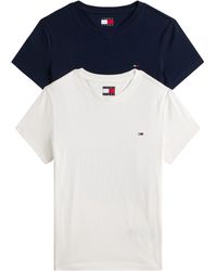 Tommy Hilfiger - Donna T-Shirt iche Corte Confezione da 2 con Scollo Rotondo - Lyst