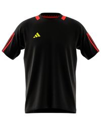 adidas - S Classic 3 Stripe Sereno T-shirt Black/red Xl - Lyst