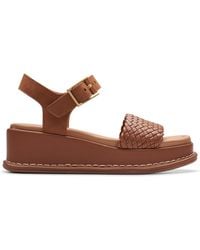 Clarks - Kimmei Bay Leather/synthetic Sandals In Tan Standard Fit Size 6.5 - Lyst