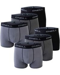 O'neill Sportswear - 6er Set Basic Boxershort Unterwäsche Unterhose Logo Baumwolle Sport Männer Grau Blau Schwarz S M L XL XXL - Lyst
