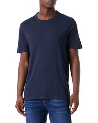 HUGO - Dozy Regular-Fit T-Shirt aus Pima-Baumwolle mit Kontrast-Logo Dunkelblau L - Lyst