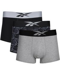 Reebok - Calzoncillos De Algodón Para Hombres En Negro/estampado Boxer Shorts - Lyst