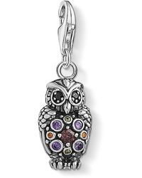 Thomas Sabo - Charm Pendant Sparkling Owl Charm Club 925 Sterling Silver 1479-643-7 - Lyst