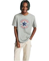 Converse - 10025459-A07 Stand FIT Chuck Patch Core tee VGH T-Shirt Adult Charcoal/Red Tamaño L - Lyst