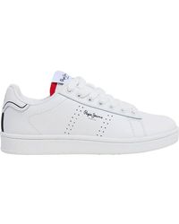Pepe Jeans - Player Basic Leder Turnschuhe weiß - Lyst