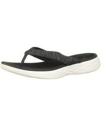 Skechers - On The Go 600 Preferred S Flip Flop Thong Sandals Black/white 6 - Lyst