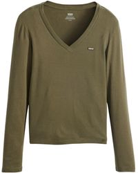 Levi's - Essential HM LS Vneck Camiseta - Lyst