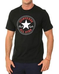 Converse - T-Shirt Go-To all Star Patch Nero Taglia S Codice 10025459-A01 - Lyst