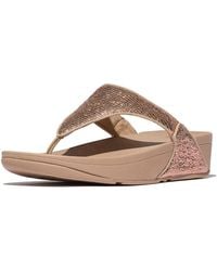 Fitflop - Lulu Crinkled-shimmer Toe-post Sandals - Lyst