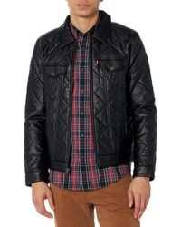Levi's - Faux Leather Classic Trucker Jacket Jacke - Lyst