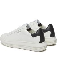Guess - Scarpe Uomo Sneaker Vibo Carryover in Pelle White/Black U24GU06 FM8VIBLEL12 39 - Lyst