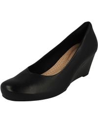 Clarks - Flores Poppy Black Leather 6.5 D Us - Lyst